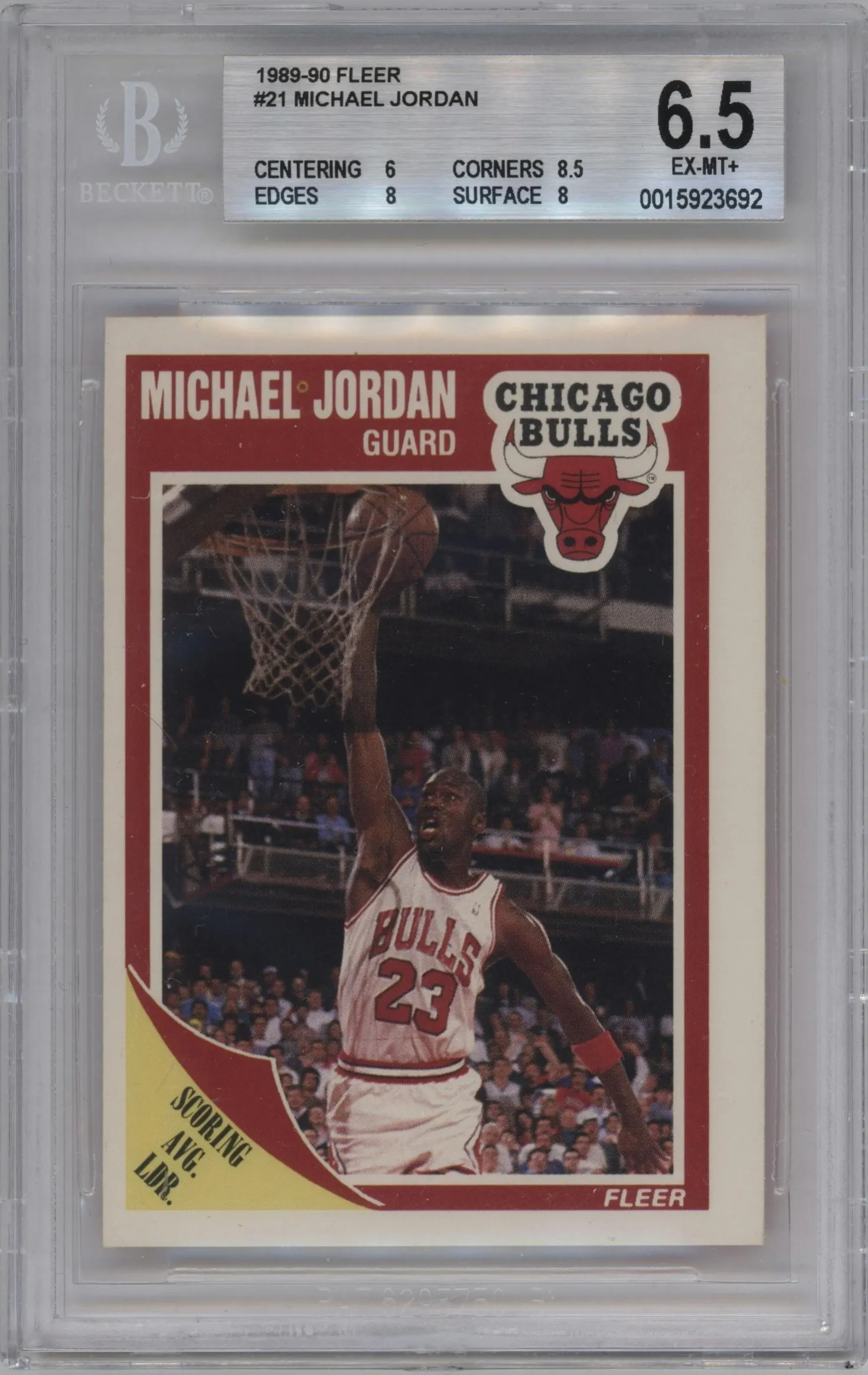 1989 Fleer Michael Jordan #21 BGS 6.5