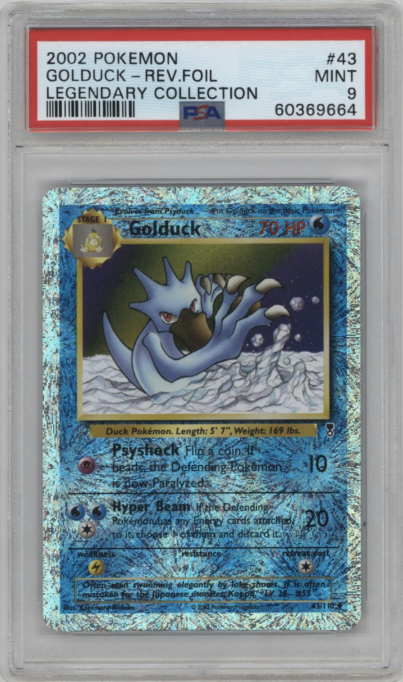 2002 Pokemon Legendary Collection Golduck #43 PSA 9