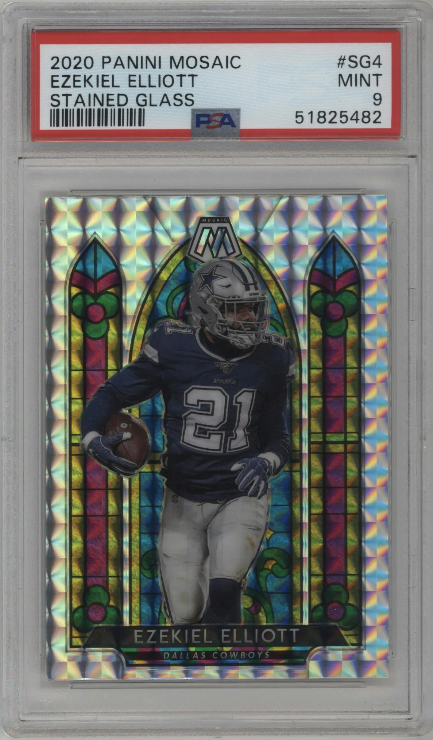 2020 Panini Mosaic Stained Glass Ezekiel Elliott #SG4 PSA 9