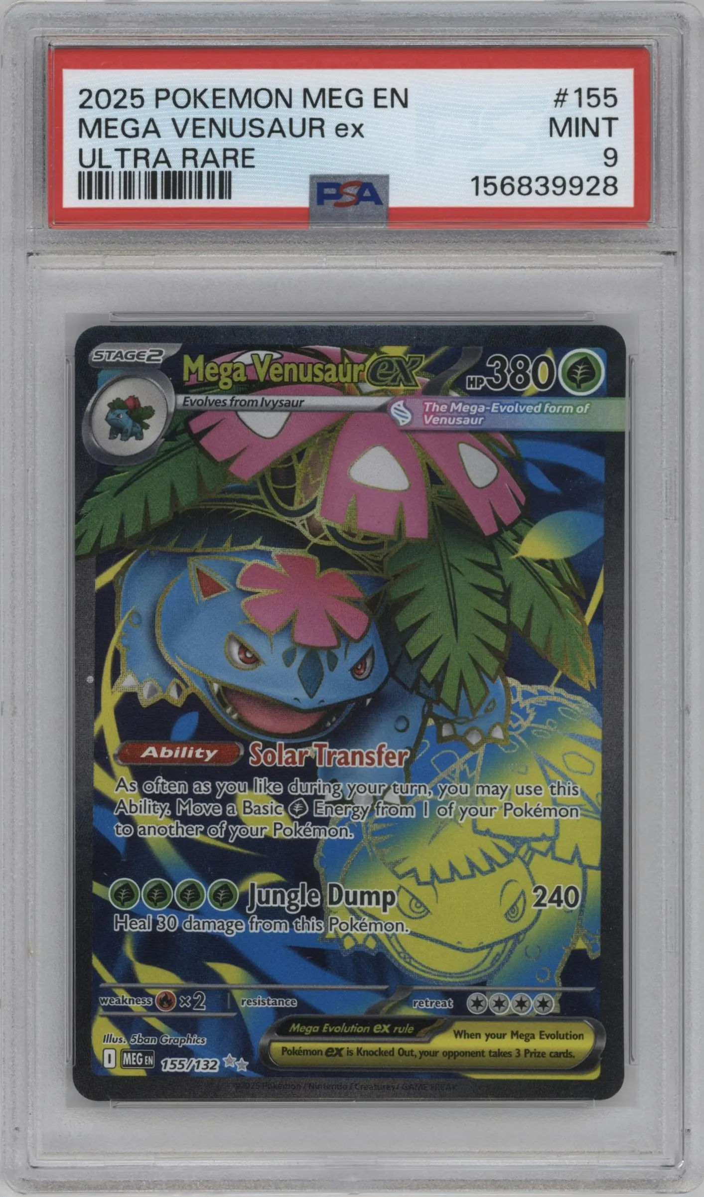 2025 Pokemon Mega Evolution Mega Venusaur ex #155 PSA 9