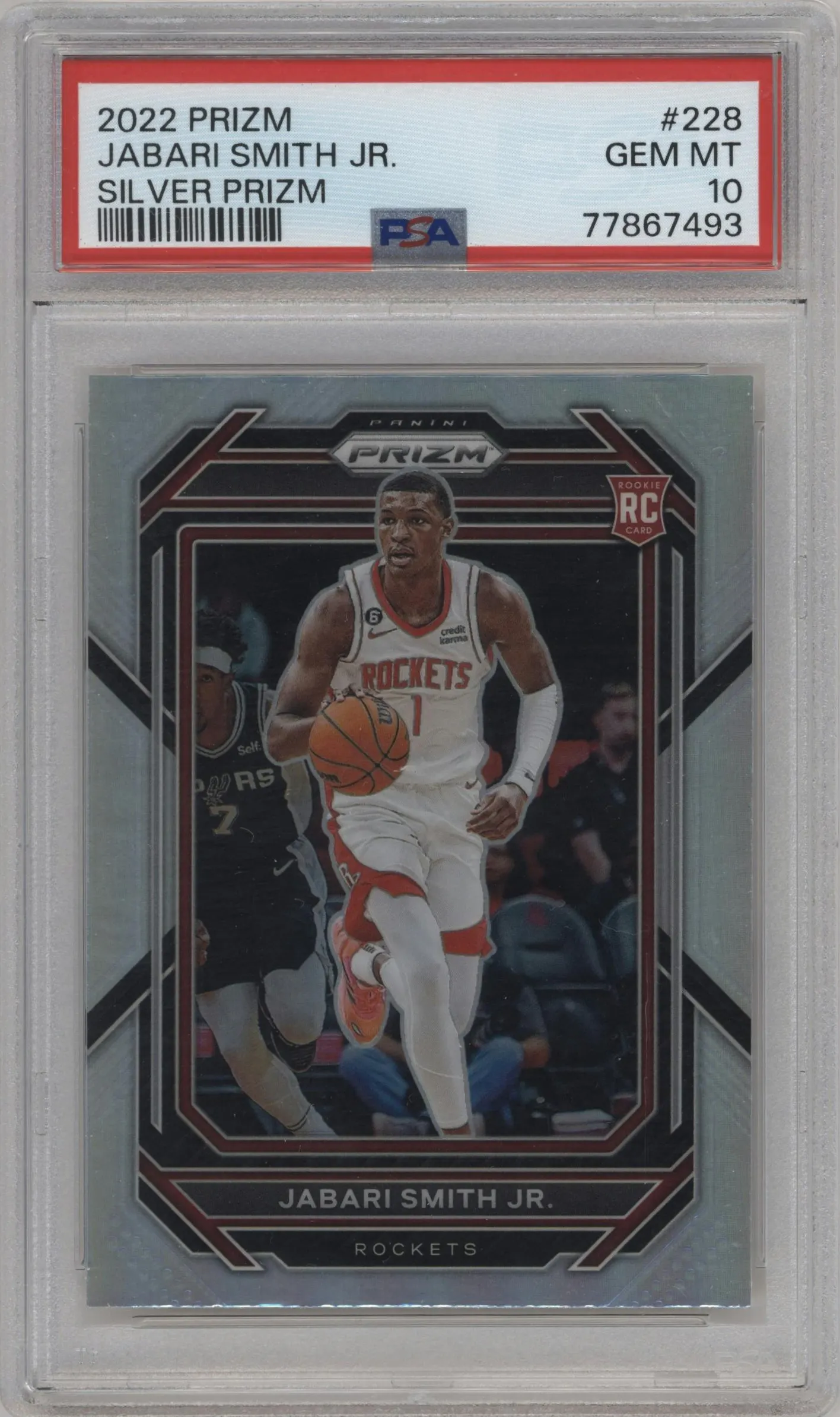 2022 Panini Prizm Jabari Smith Jr. Silver Prizm #228 PSA 10