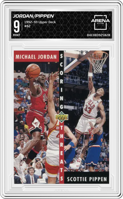 1992 Upper Deck Michael Jordan/Scottie Pippen #62 ARENA CLUB 9