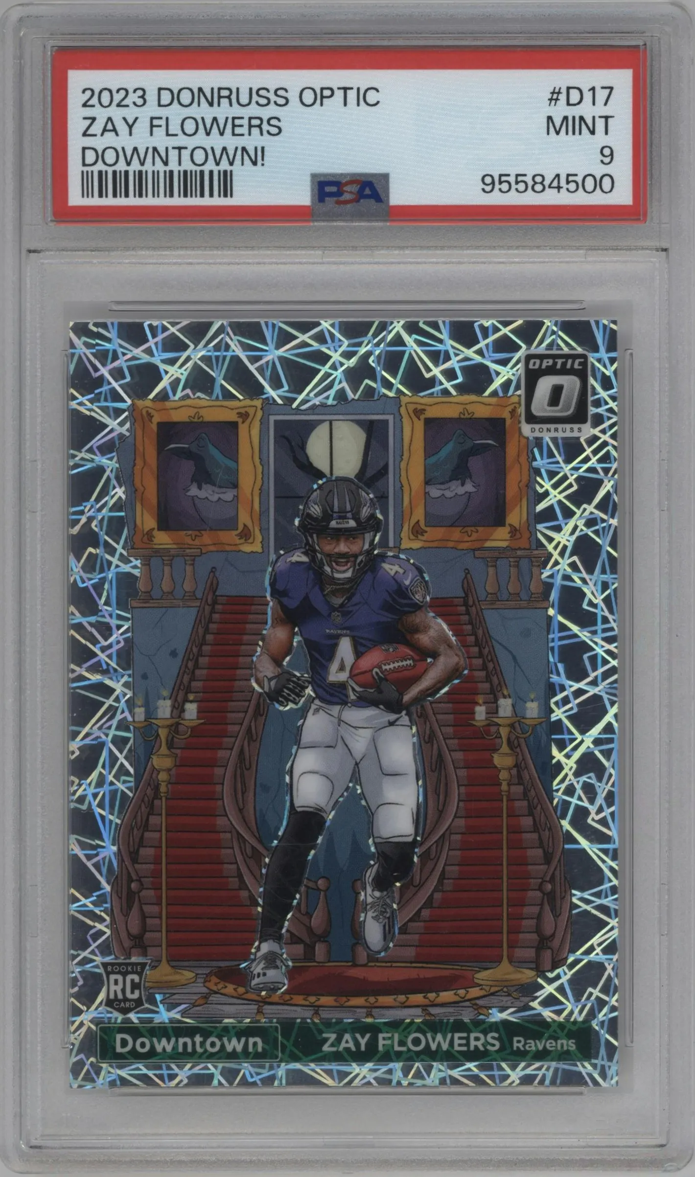 2023 Donruss Optic Downtown Zay Flowers #D-17 PSA 9