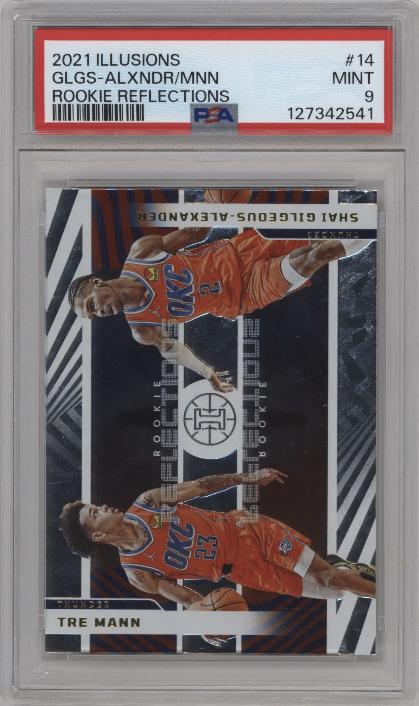 2021 Panini Illusions Rke.Reflections Tre Mann/Shai Gilgeous-Alexander #14 PSA 9