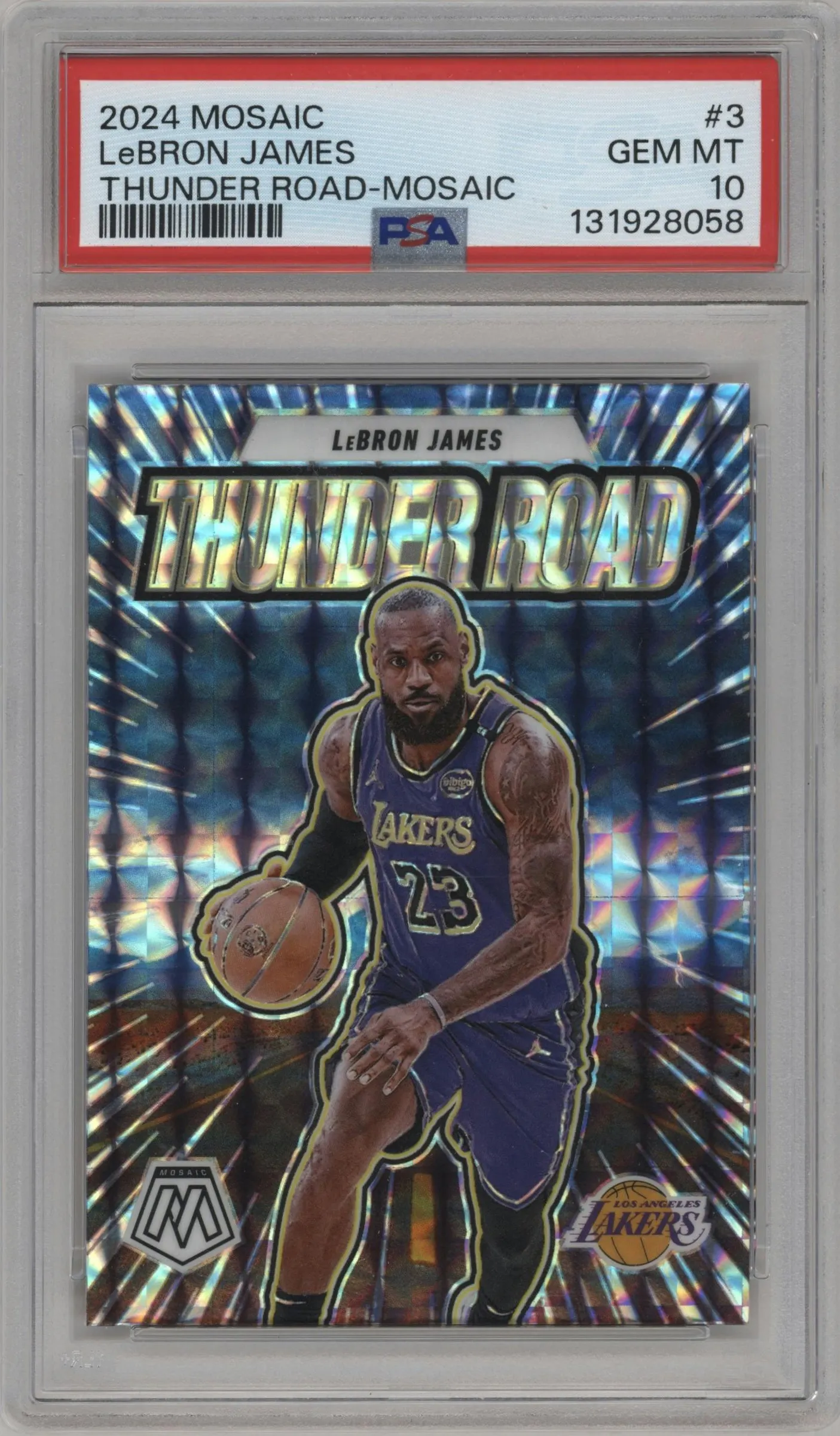 2024 Panini Mosaic Thunder Road LeBron James Mosaic #3 PSA 10