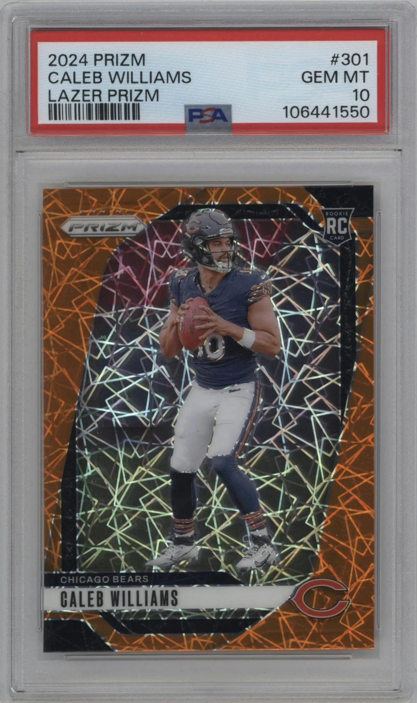 2024 Panini Prizm Caleb Williams Lazer Prizm #301 PSA 10