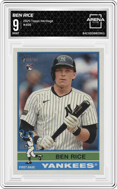 2025 Topps Heritage Ben Rice #406 ARENA CLUB 9