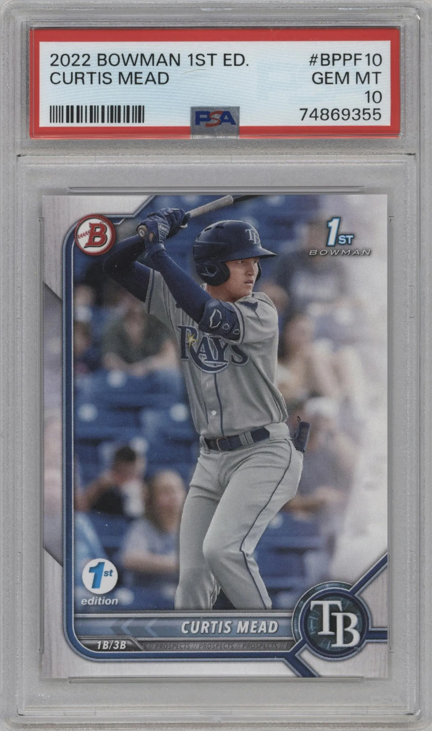 2022 Bowman 1st Edition Prospect Curtis Mead #BPPF-10 PSA 10