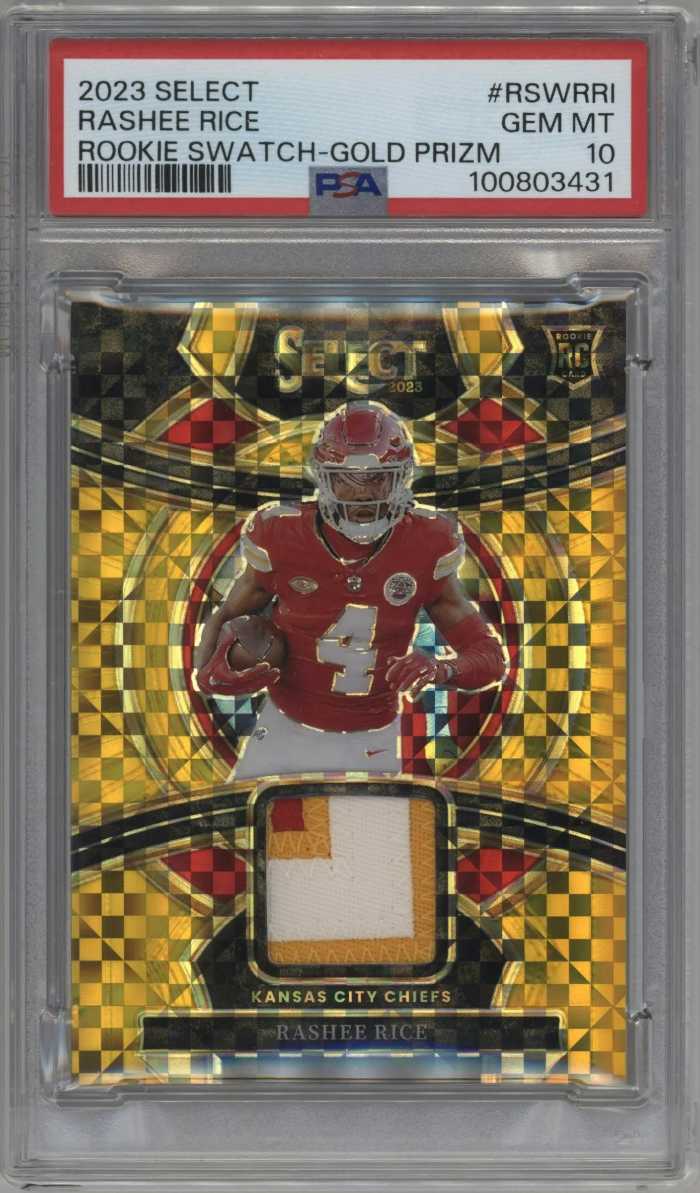2023 Panini Select Rke.Swch. Rashee Rice Gold Prizm #RSW-RRI PSA 10