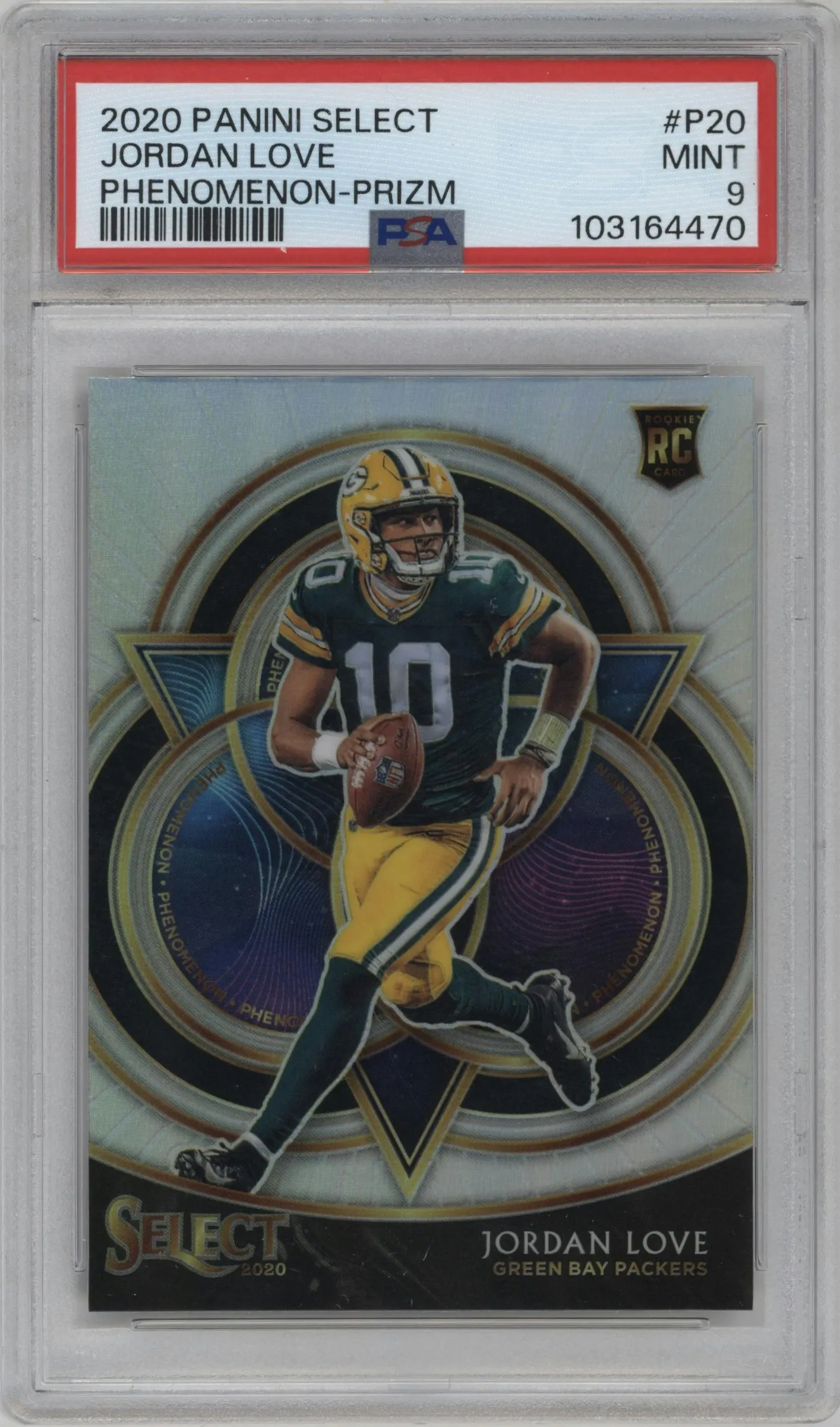 2020 Panini Select Phenomenon Jordan Love Base Prizm #P20 PSA 9
