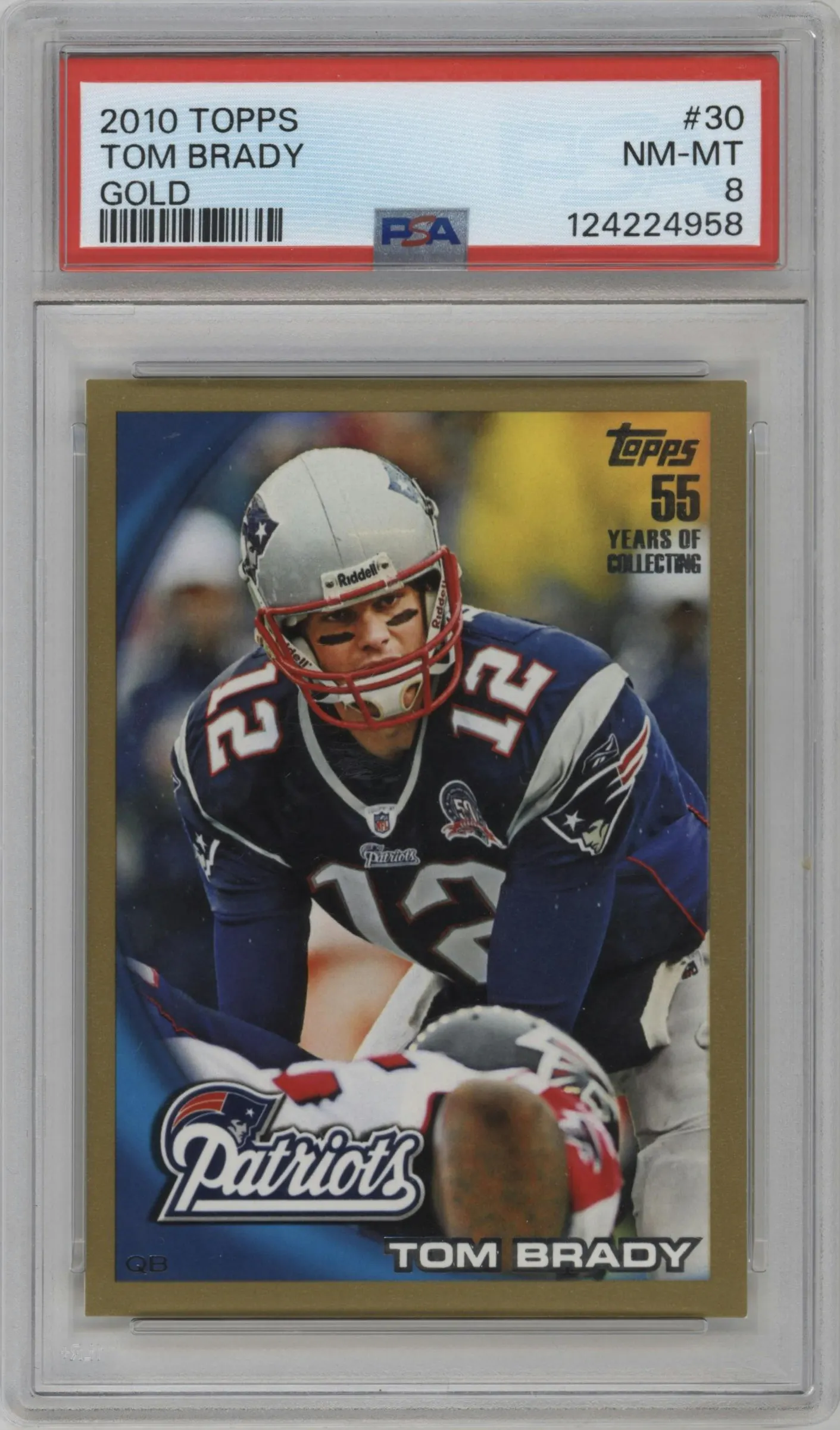 2010 Topps Tom Brady Gold #30 PSA 8