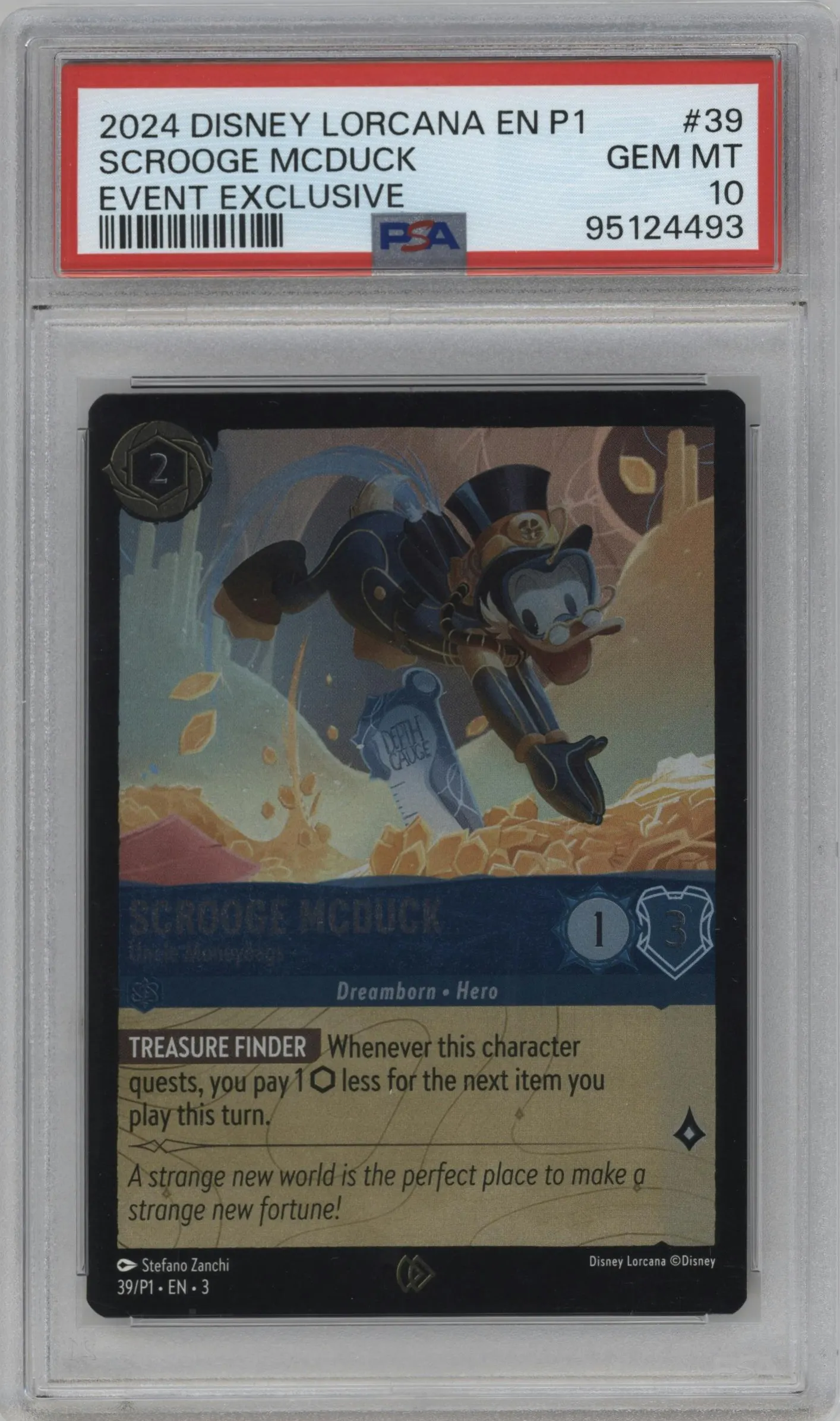 2024 Disney Lorcana Convention Promo Scrooge McDuck - Uncle Moneybags #39 PSA 10