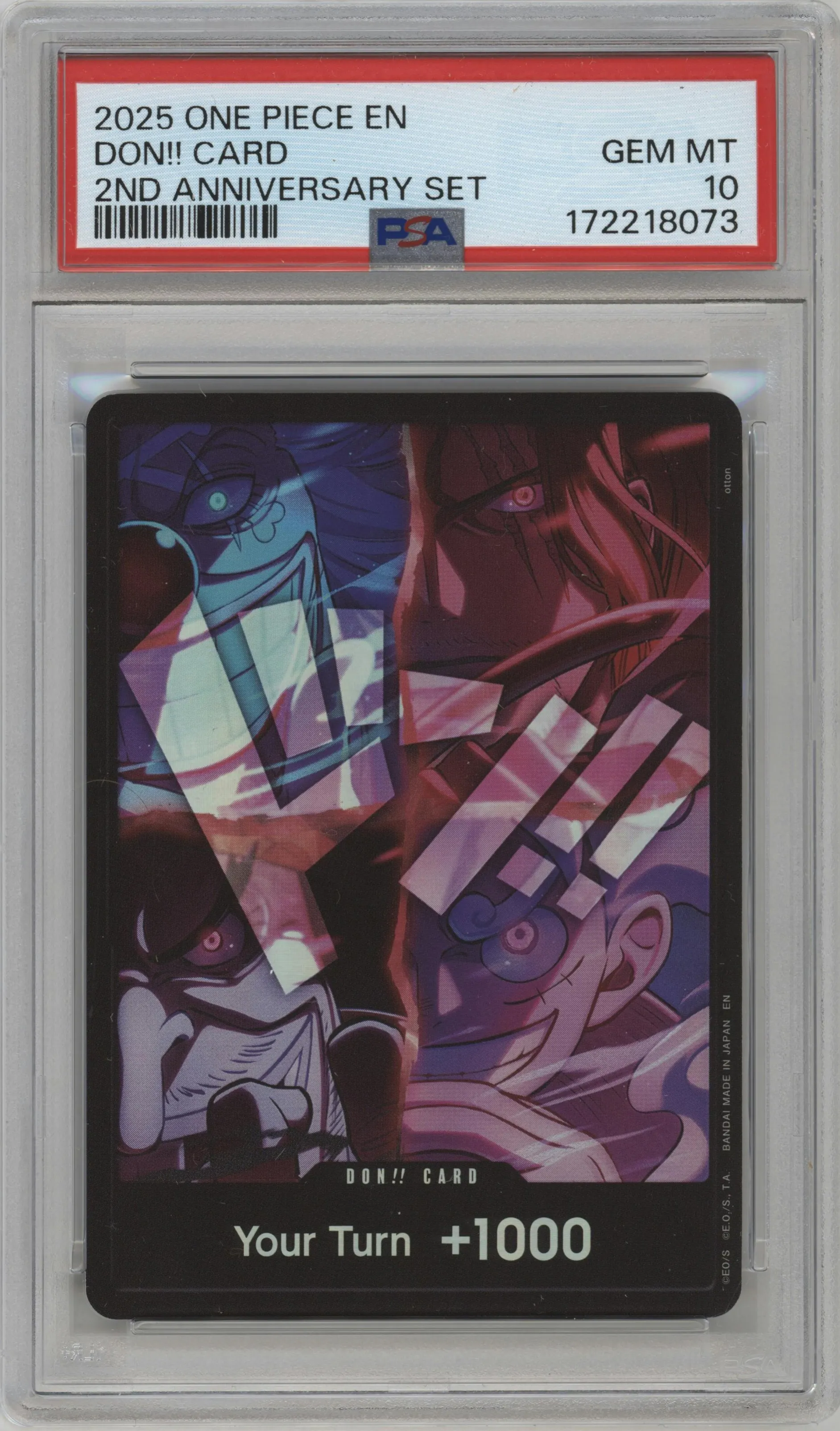 2025 One Piece DON!! Card 2nd Anniversary English Set #NNO PSA 10