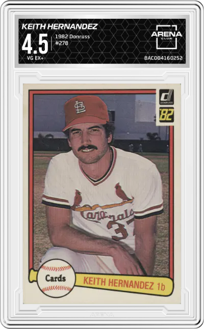 1982 Donruss Keith Hernandez #278 ARENA CLUB 4.5