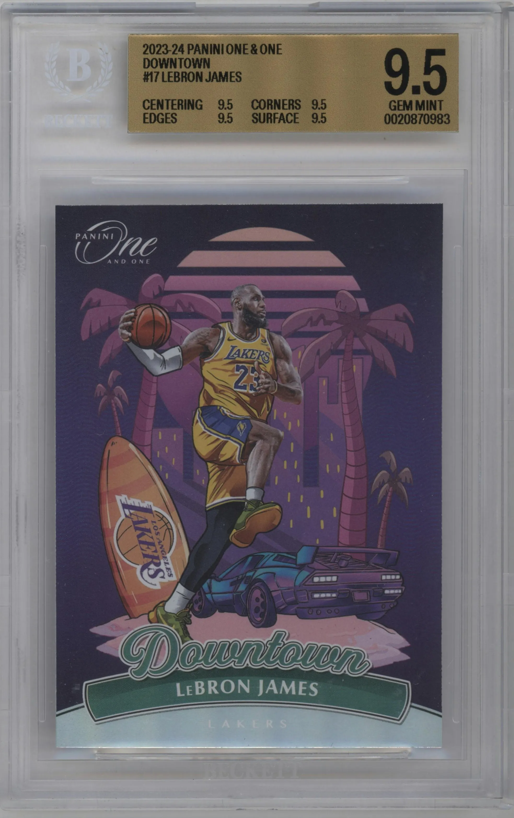 2023 Panini One and One Downtown LeBron James #17 BGS 9.5