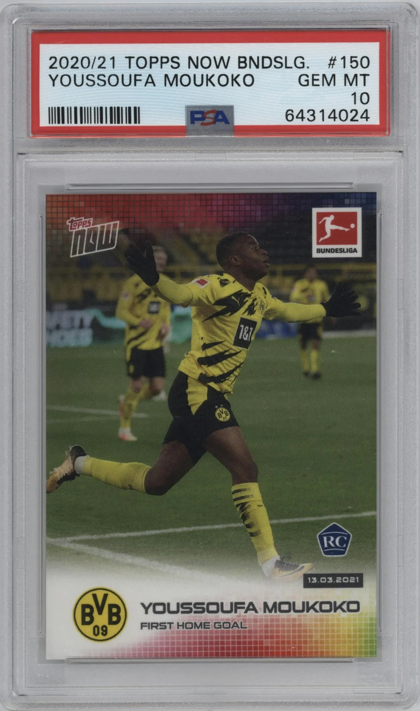 2020 Topps Now Bundesliga Youssoufa Moukoko #150 PSA 10