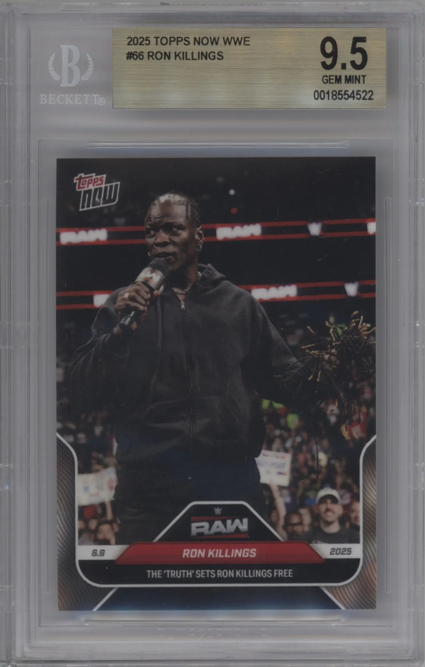 2025 Topps Now WWE Ron Killings #66 BGS 9.5