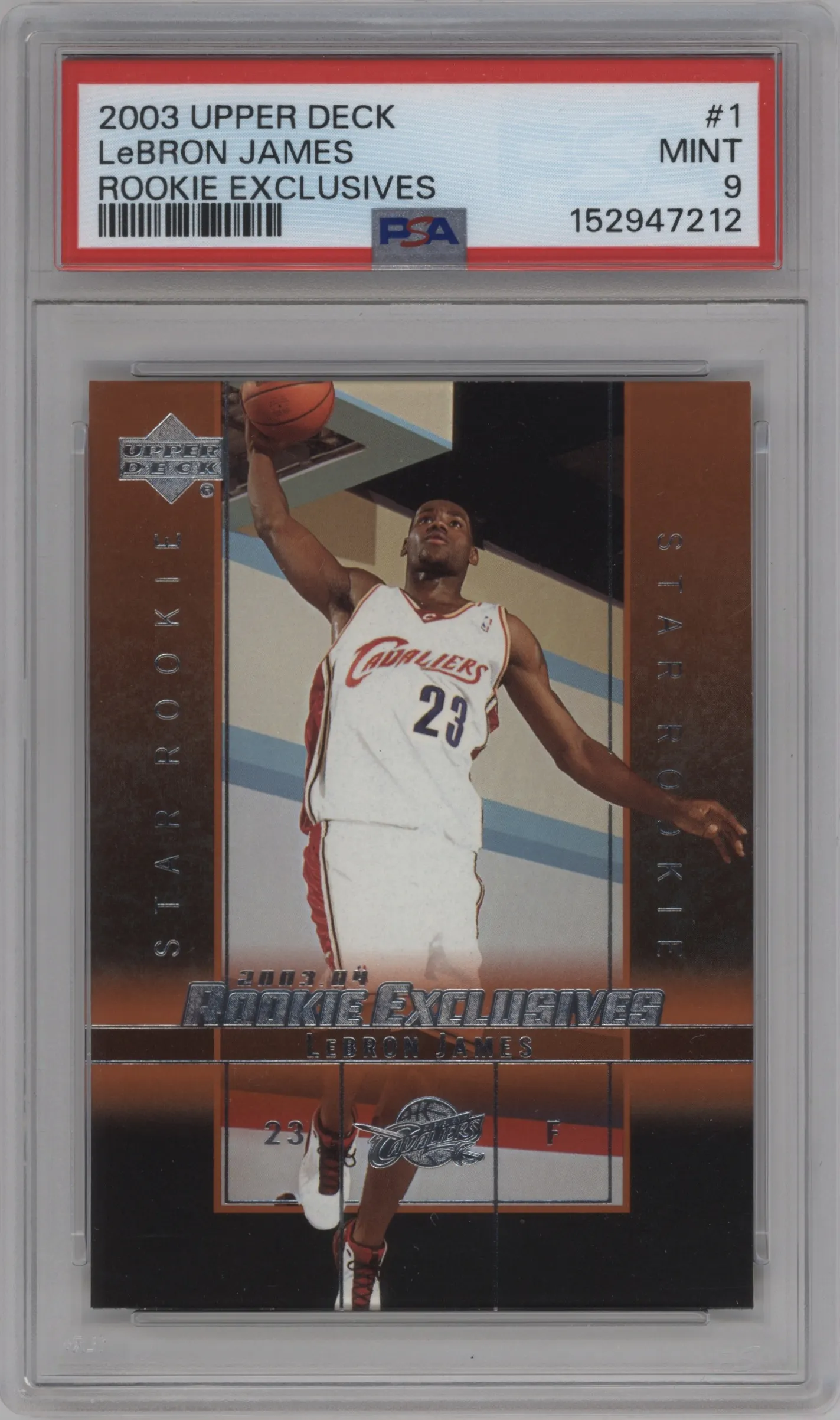 2003 Upper Deck Rke. Exclusives LeBron James PSA 9