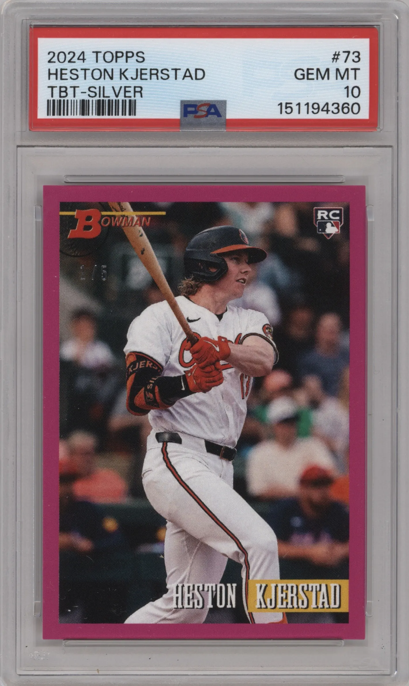 2024 Topps Throwback Thursday Heston Kjerstad Silver PSA 10