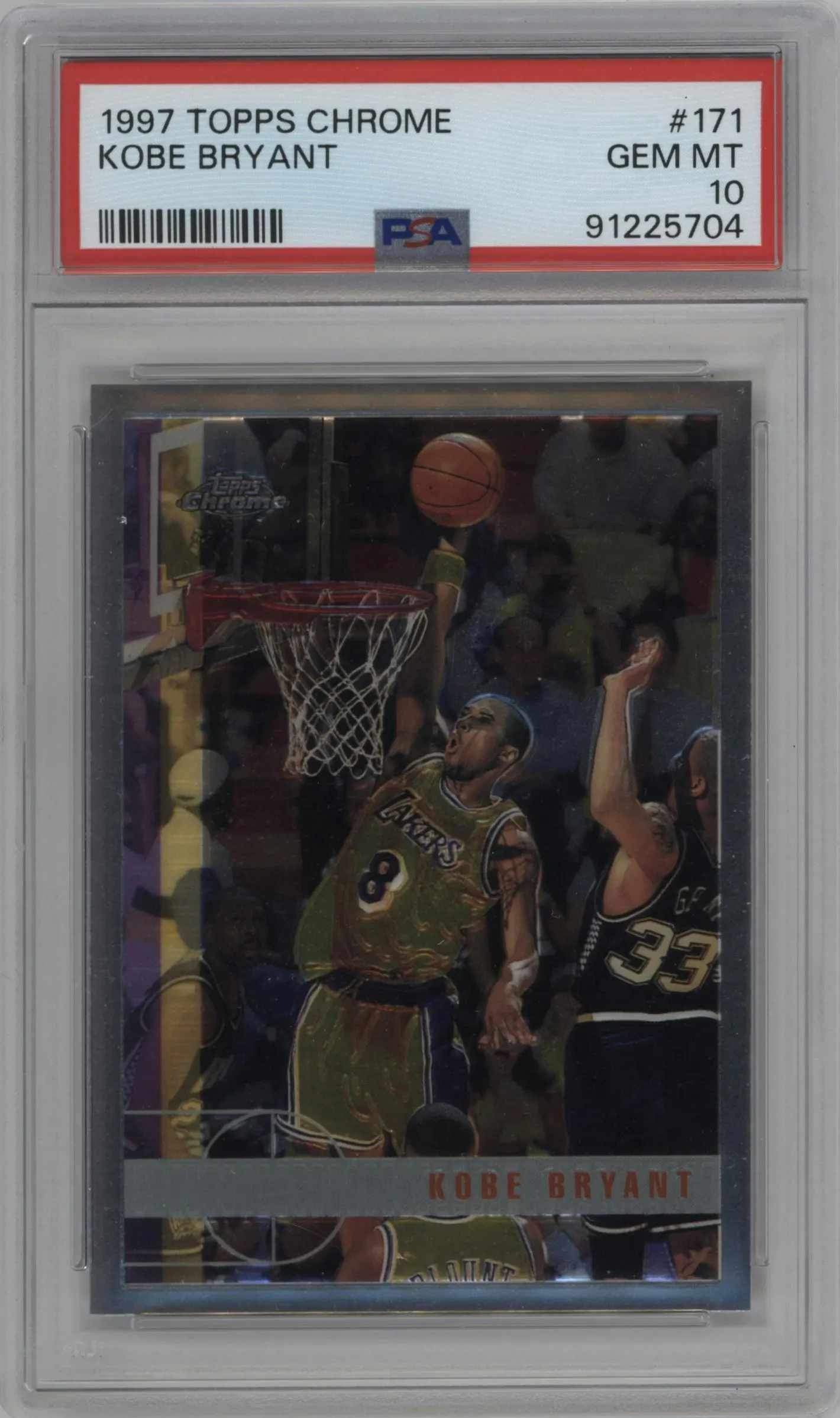 1997 Topps Chrome Kobe Bryant #171 PSA 10
