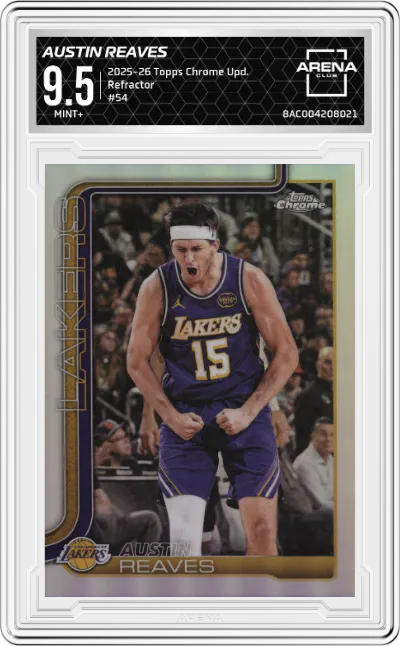 2025 Topps Chrome Update Austin Reaves Refractor #54 ARENA CLUB 9.5