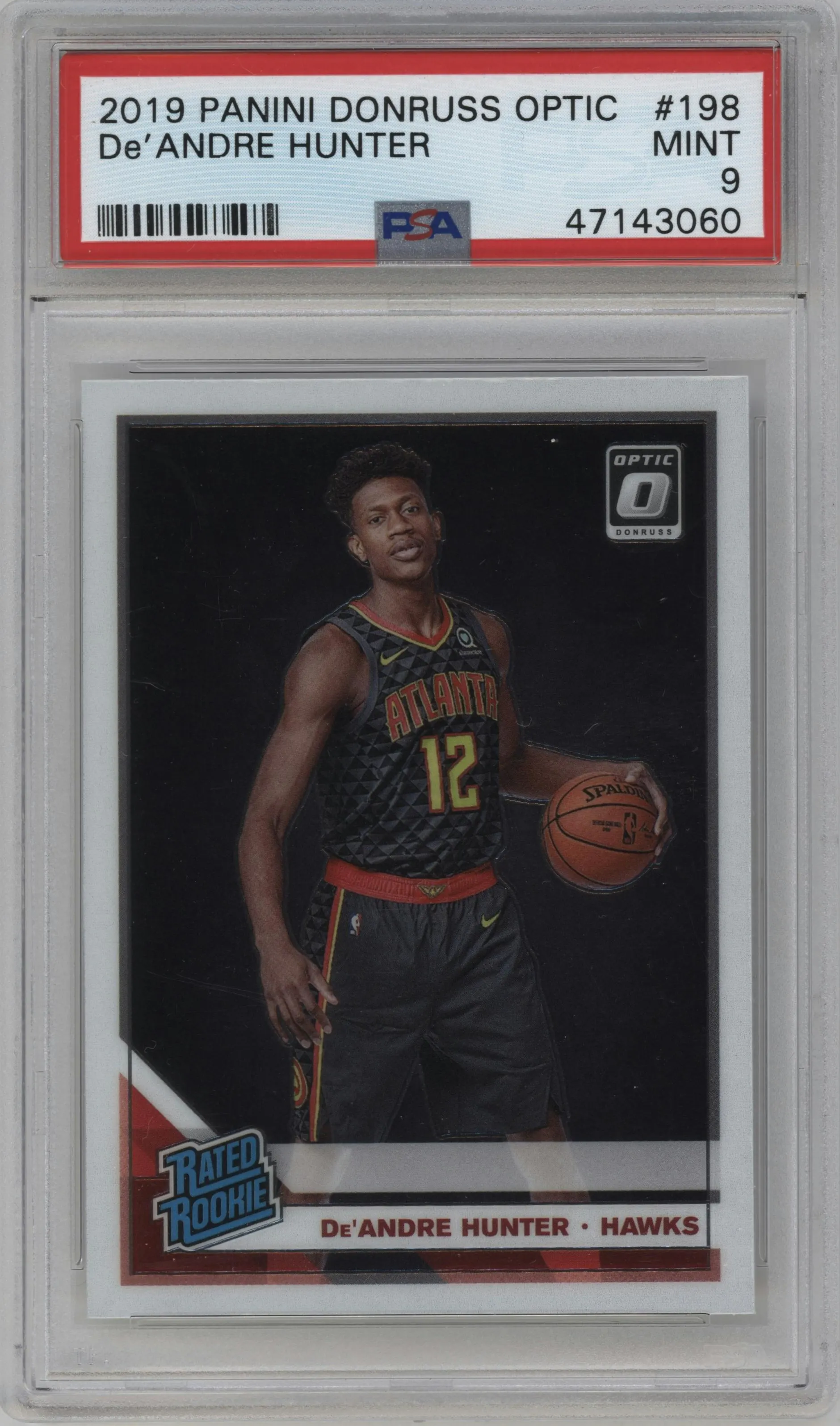 2019 Panini Donruss Optic Rated Rookie De'Andre Hunter #198 PSA 9
