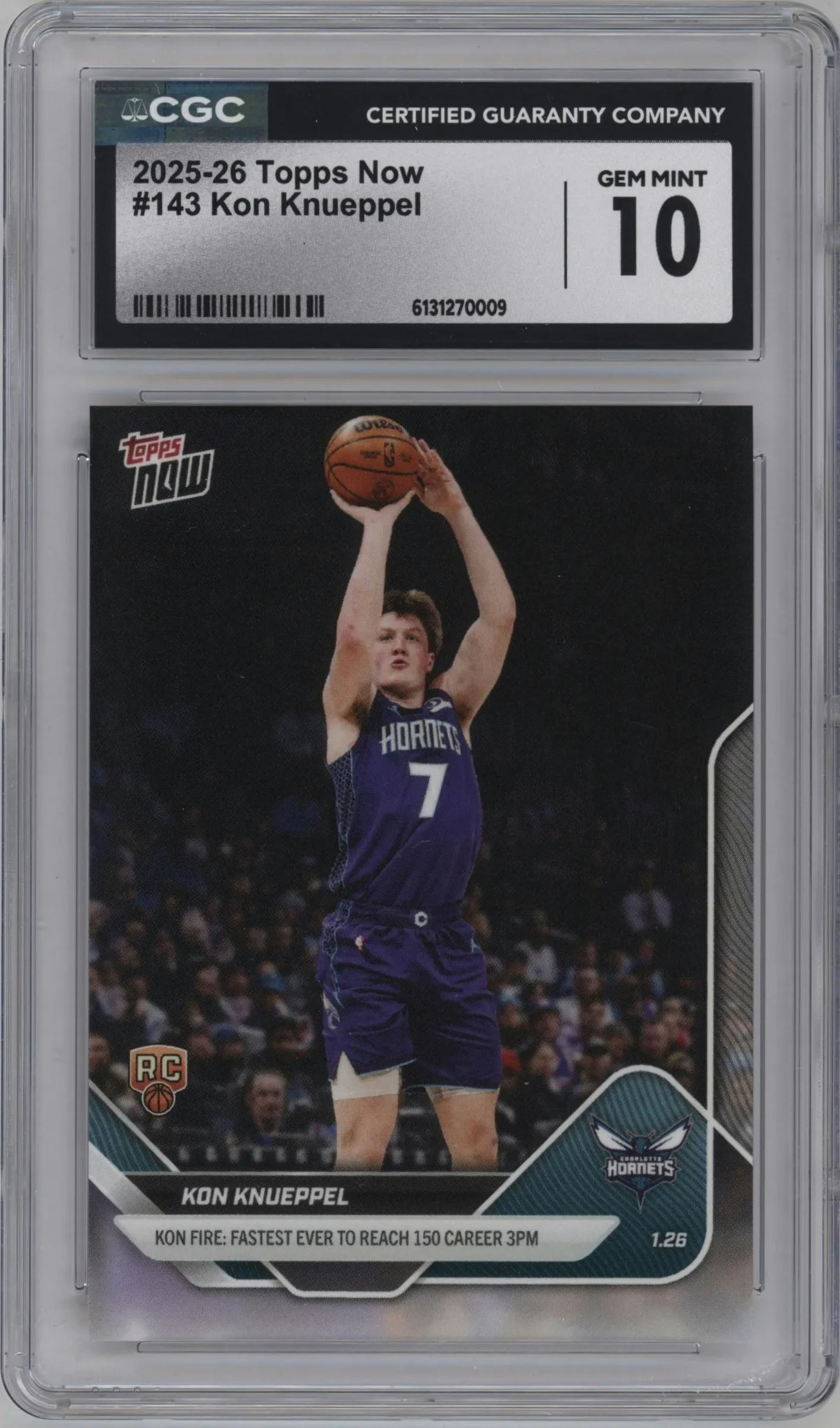 2025 Topps Now Kon Knueppel #143 CGC 10