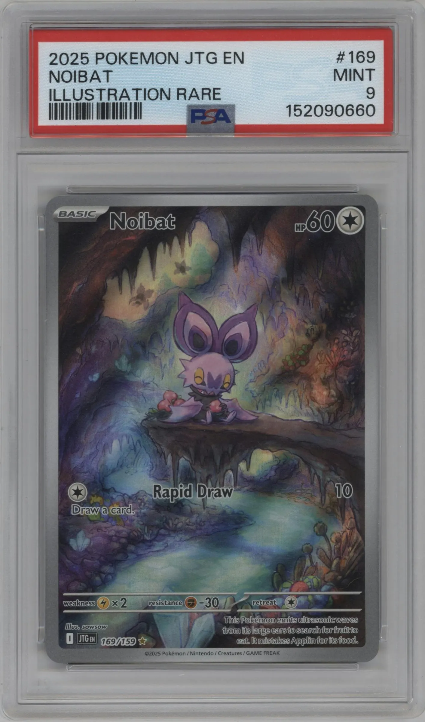 2025 Pokemon SV Journey Together Noibat #169 PSA 9