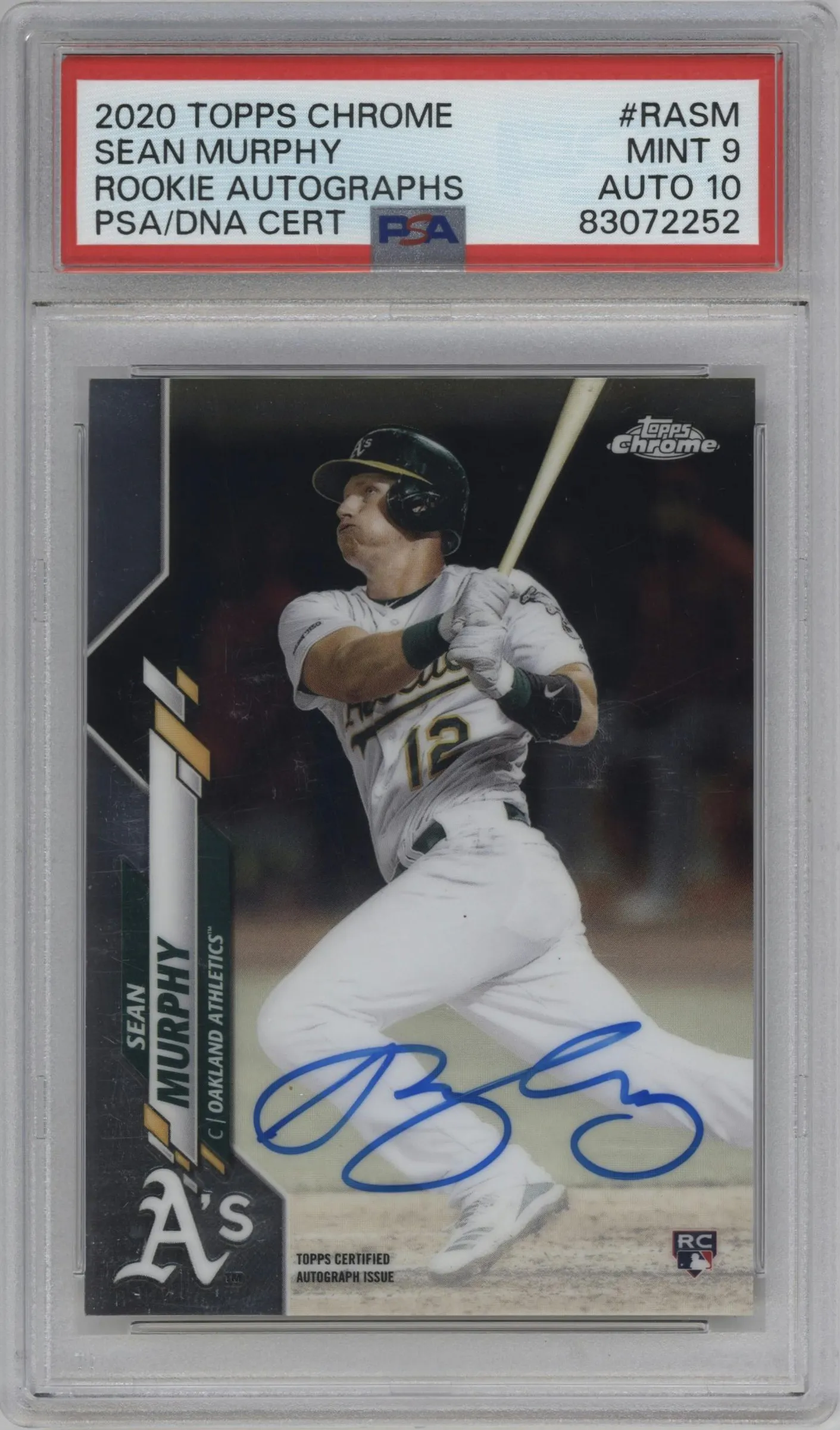 2020 Topps Chrome Rke.Auto Sean Murphy #RA-SM PSA 9