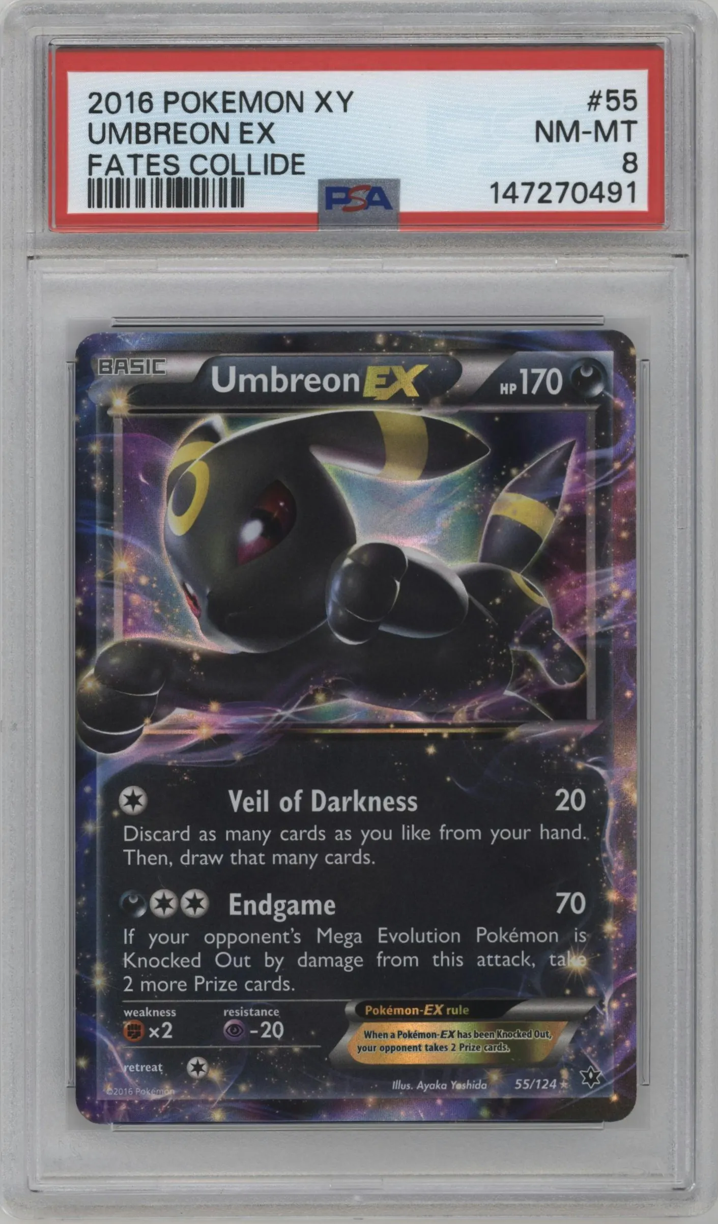 2016 Pokemon XY Fates Collide Umbreon EX #55 PSA 8