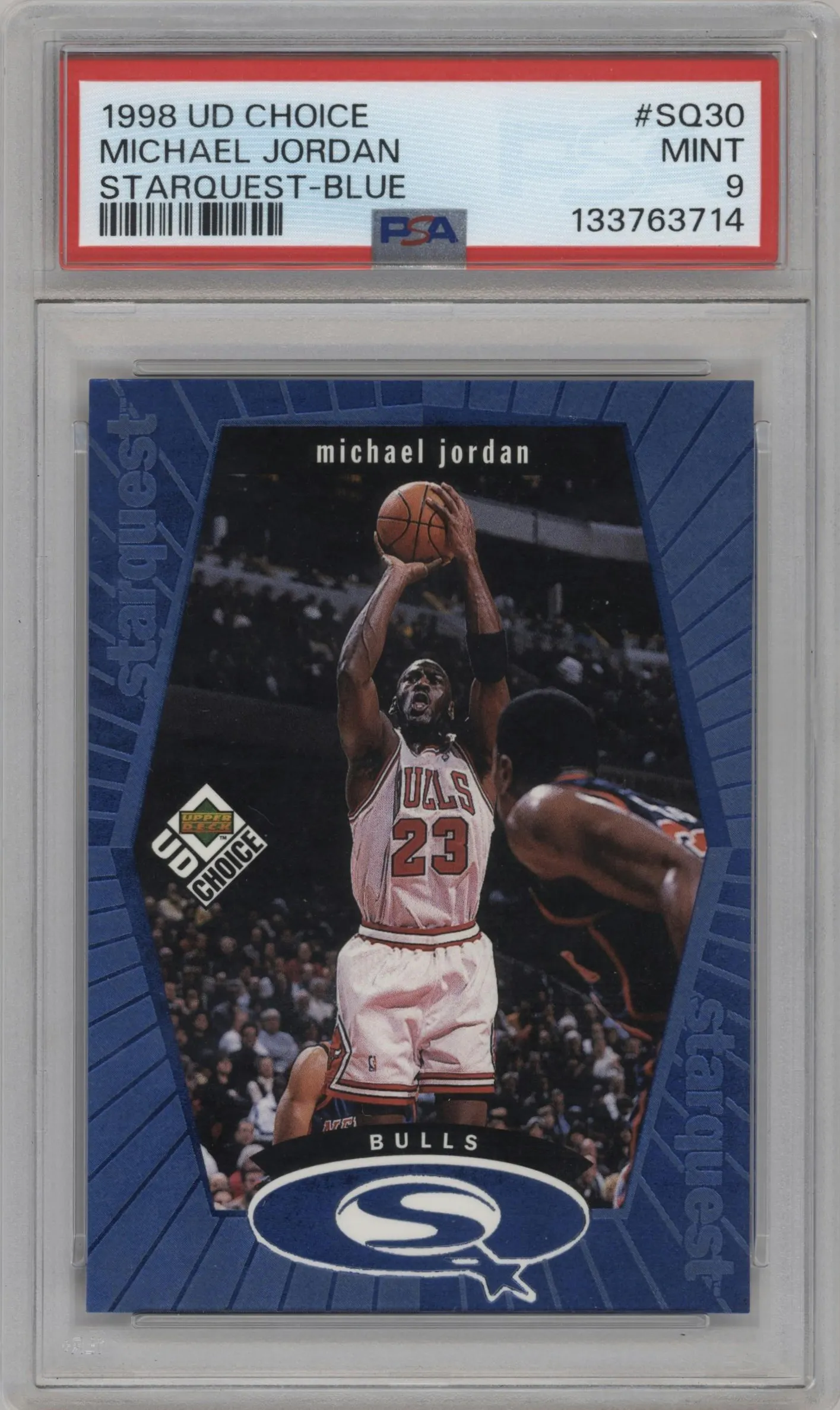 1998 Upper Deck Choice StarQuest Michael Jordan Blue #SQ30 PSA 9