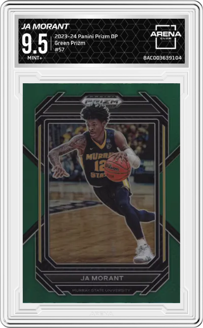 2023 Panini Prizm Draft Picks Ja Morant Green Prizm ARENA CLUB 9.5