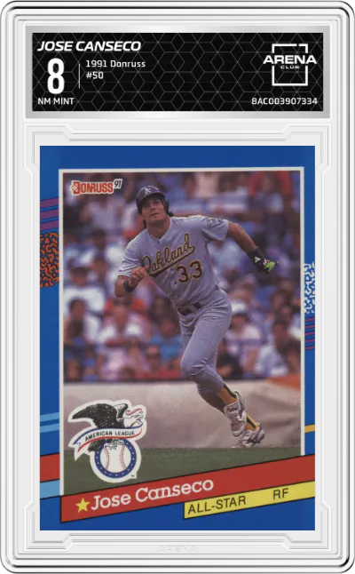 1991 Donruss Jose Canseco ARENA CLUB 8