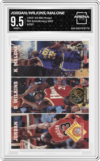 1993 NBA Hoops Michael Jordan/Dominique Wilkins/Karl Malone 5th Anniversary Gold #283 ARENA CLUB 9.5