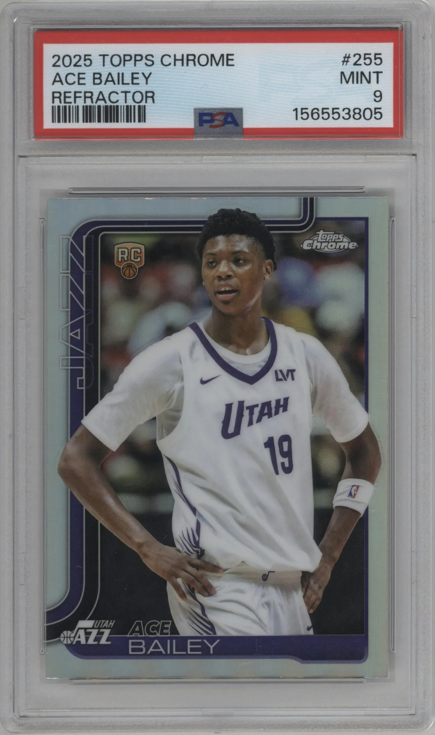 2025 Topps Chrome Ace Bailey Refractor #255 PSA 9