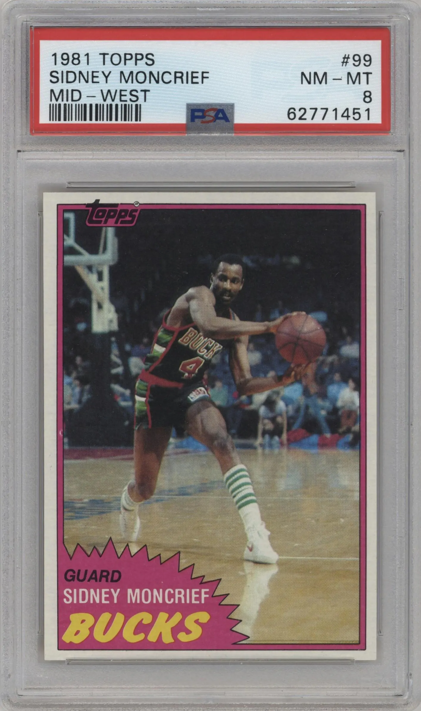 1981 Topps Sidney Moncrief #MW99 PSA 8