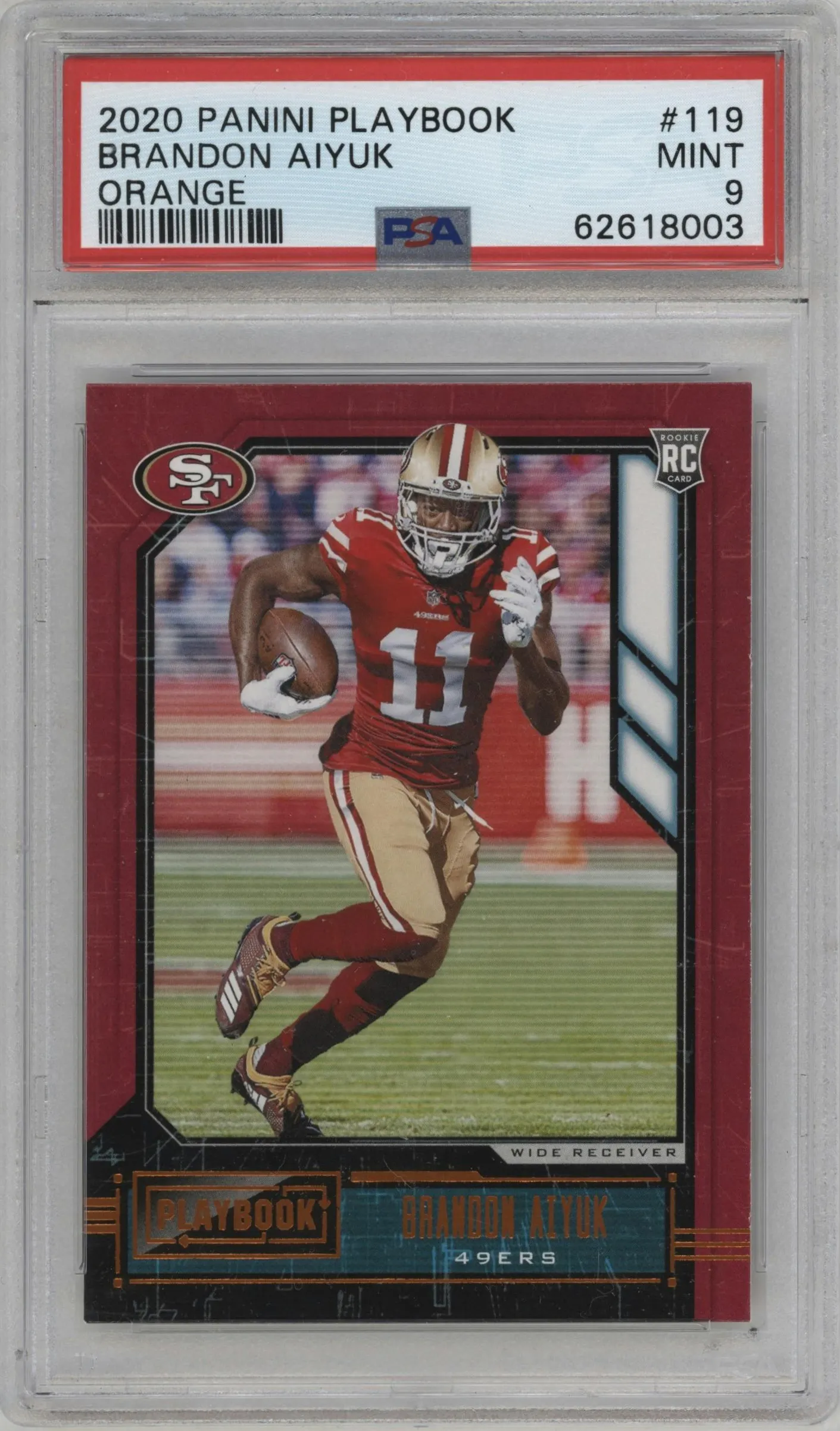 2020 Panini Playbook Brandon Aiyuk Orange #119 PSA 9