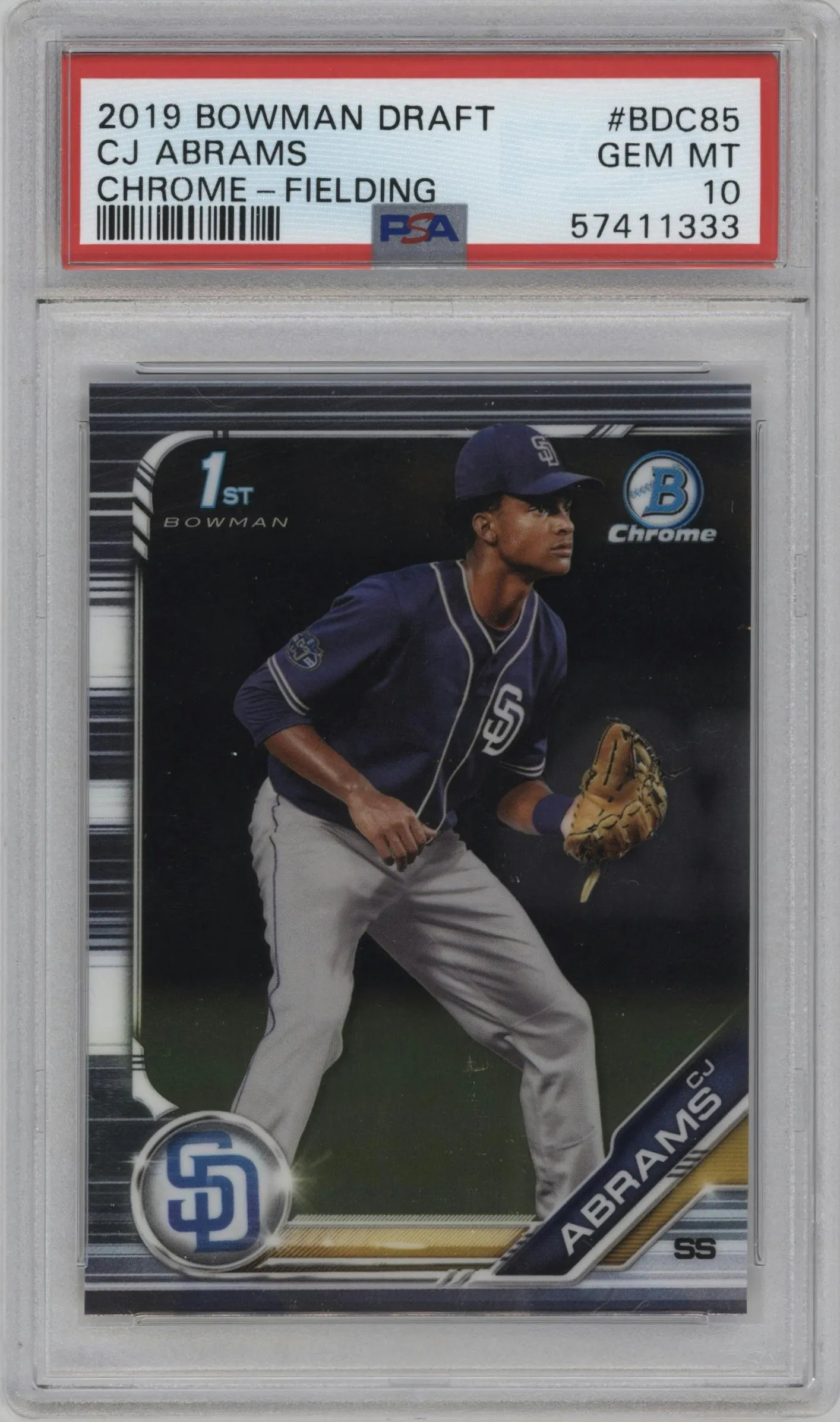 2019 Bowman Draft Chrome CJ Abrams PSA 10
