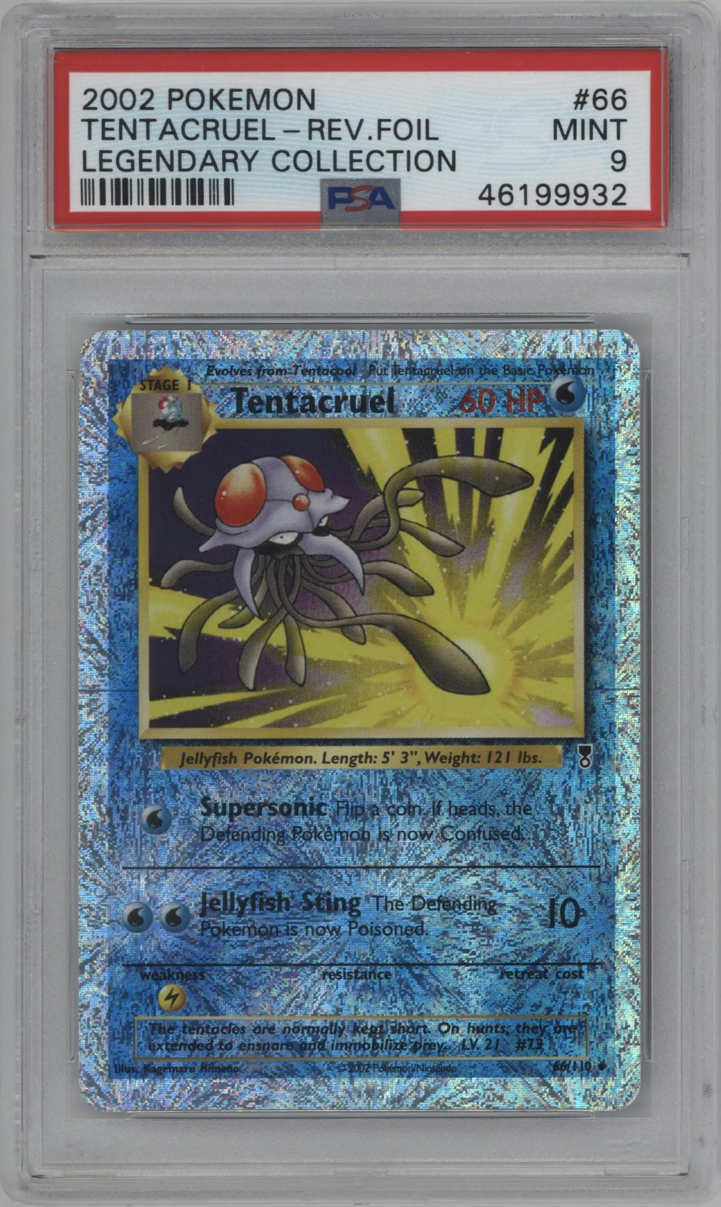 2002 Pokemon Legendary Collection Tentacruel #66 PSA 9