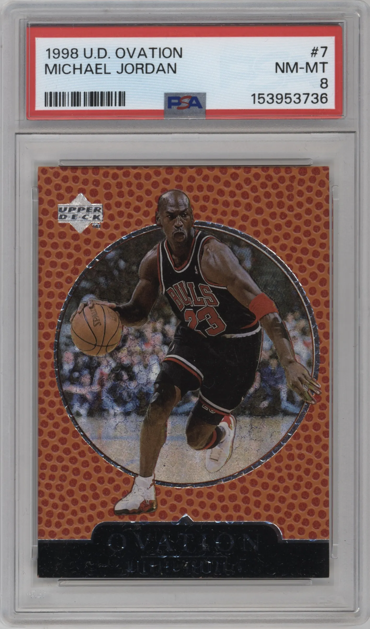 1998 Upper Deck Ovation Michael Jordan PSA 8