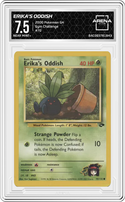 2000 Pokemon GH Gym Challenge Erika's Oddish ARENA CLUB 7.5