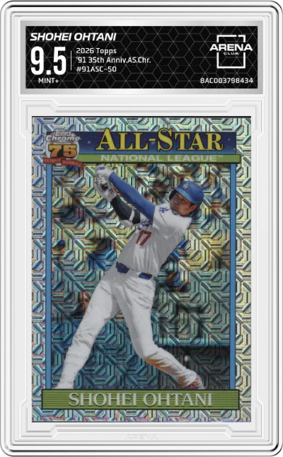 2026 Topps '91 35th Anniv.AS.Chr. Shohei Ohtani #91ASC-50 ARENA CLUB 9.5