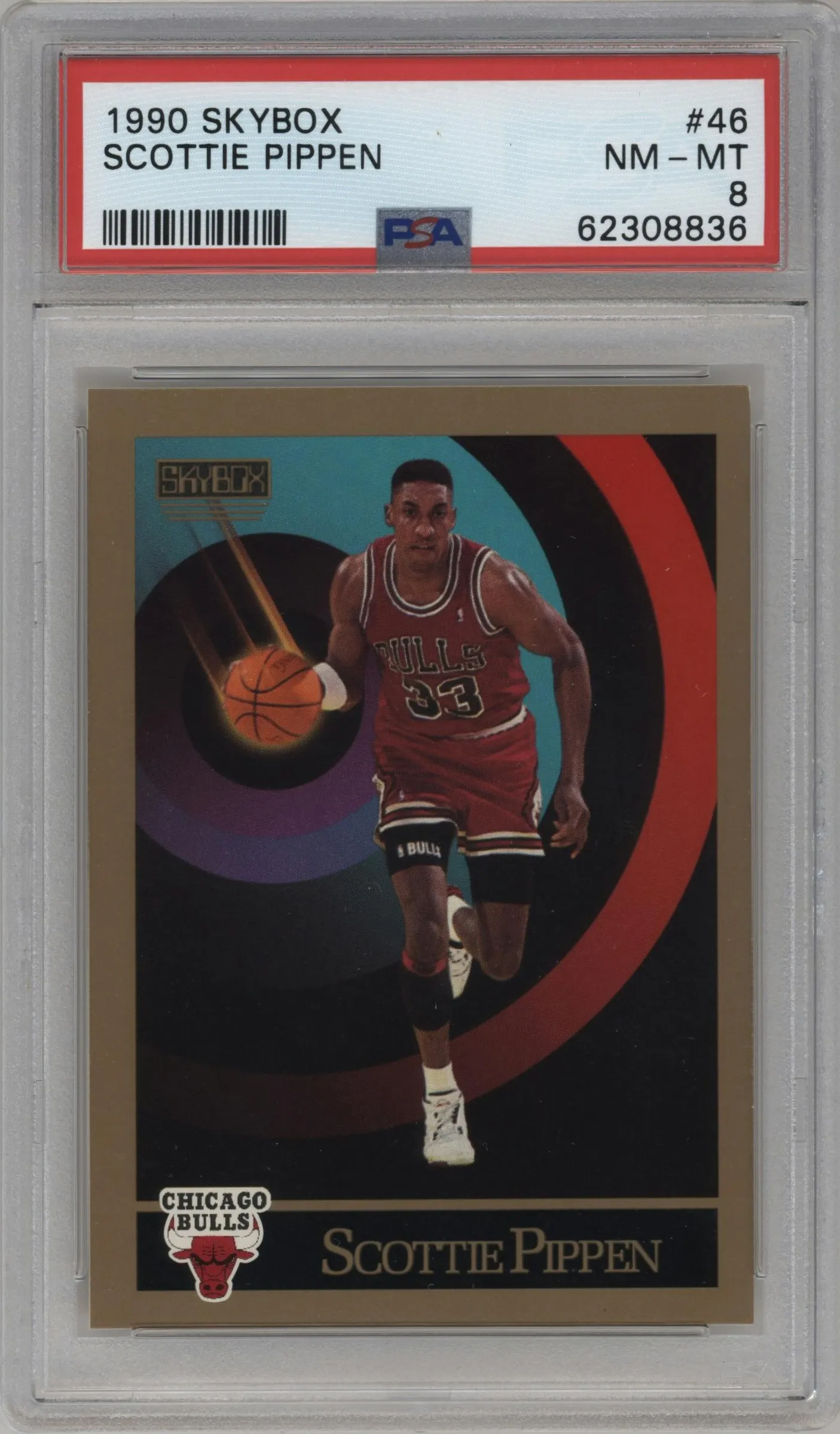 1990 SkyBox Scottie Pippen #46 PSA 8