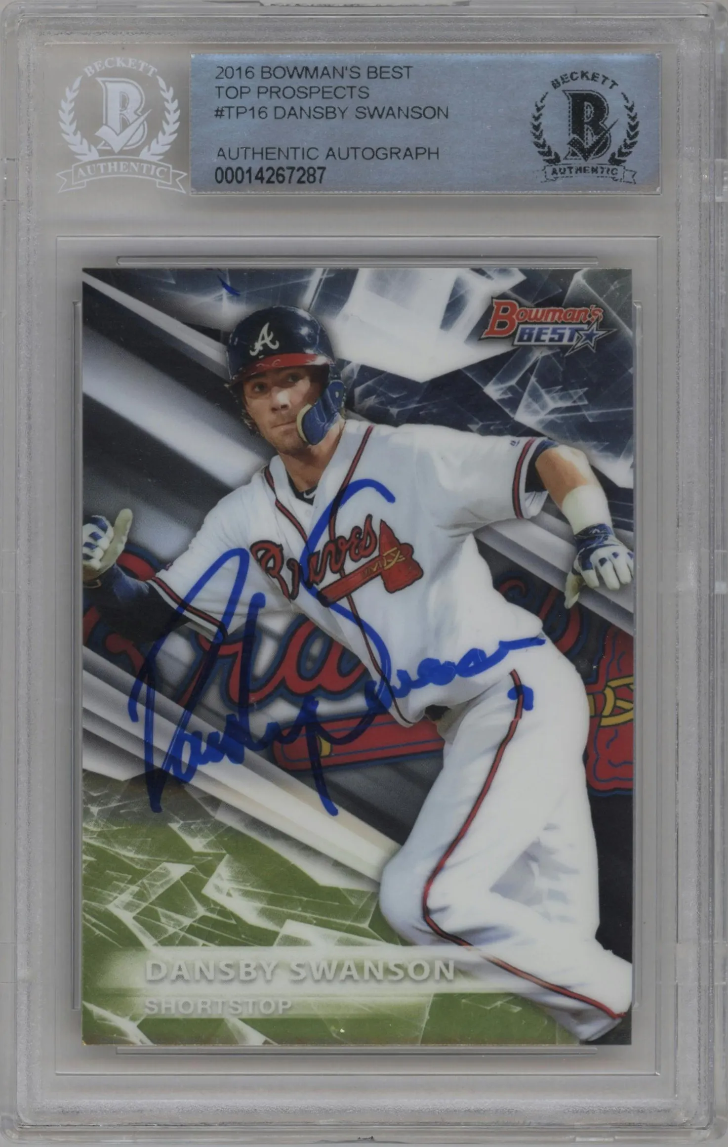 2016 Bowman’s Best Top Prospects Dansby Swanson BGS AUTHENTIC #TP-16 BGS