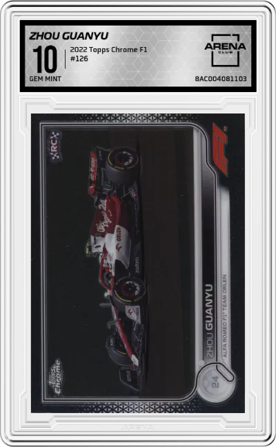 2022 Topps Chrome F1 Zhou Guanyu #126 ARENA CLUB 10