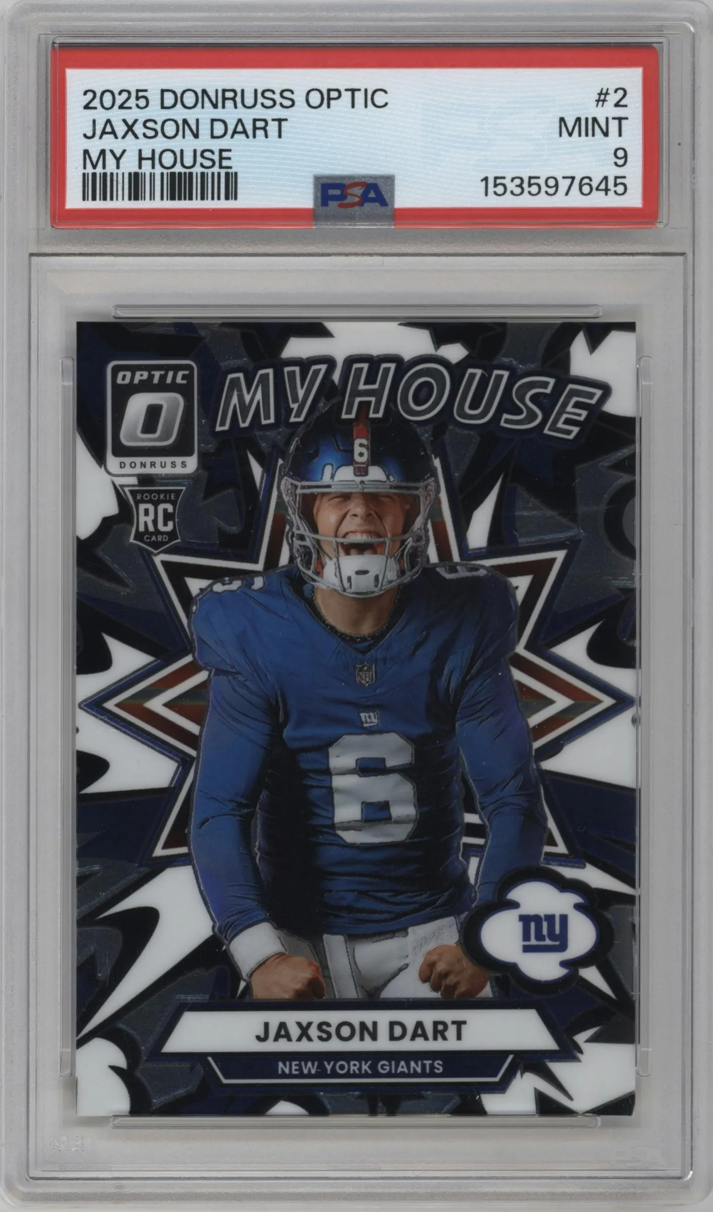 2025 Donruss Optic My House Jaxson Dart #2 PSA 9