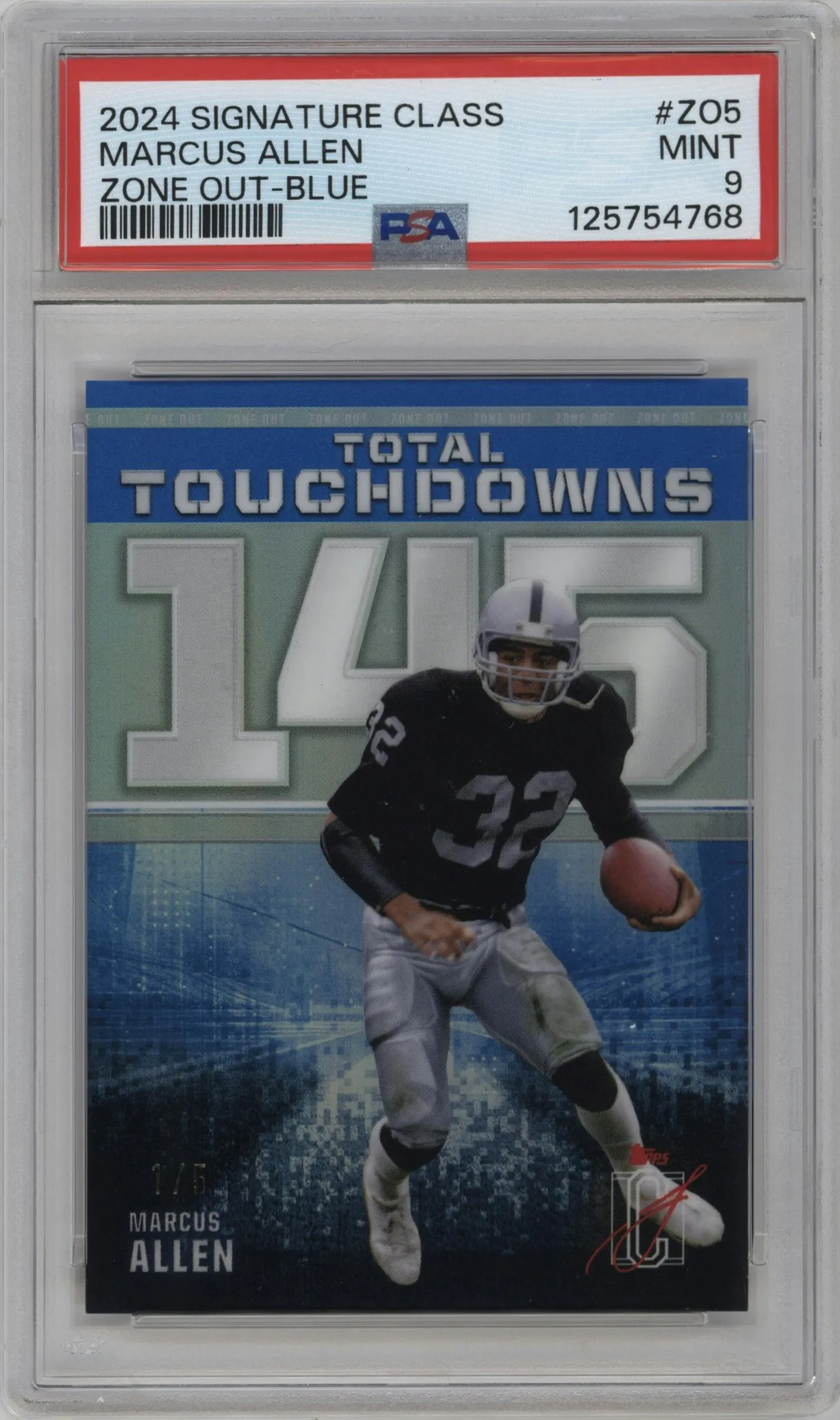 2024 Topps Signature Class Zone Out Marcus Allen Blue #ZO-5 PSA 9