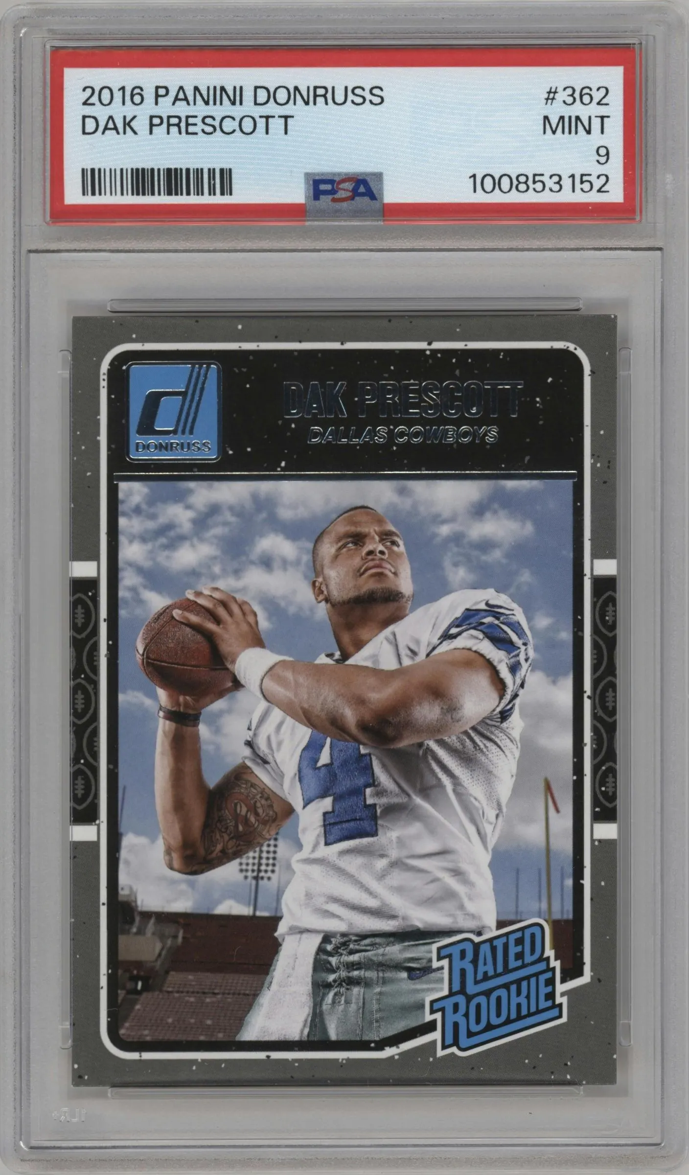 2016 Panini Donruss Rated Rookie Dak Prescott #362 PSA 9