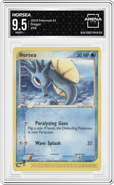 2003 Pokemon EX Dragon Horsea ARENA CLUB 9.5