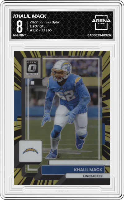 2022 Panini Donruss Optic Khalil Mack Electricity #112 ARENA CLUB 8
